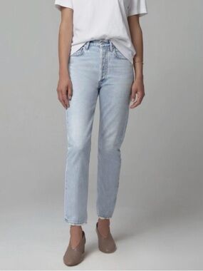 Citizens of Humanity Charlotte High Rise Straight Jeans La Luna Light Wash 27/4